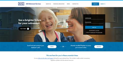 AIG Website Home Page 